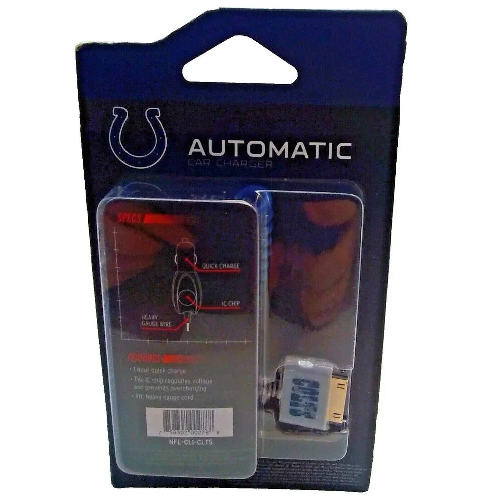 Indianapolis Colts NFL iPod or iPhone car charger (ipod / iphone 4) New